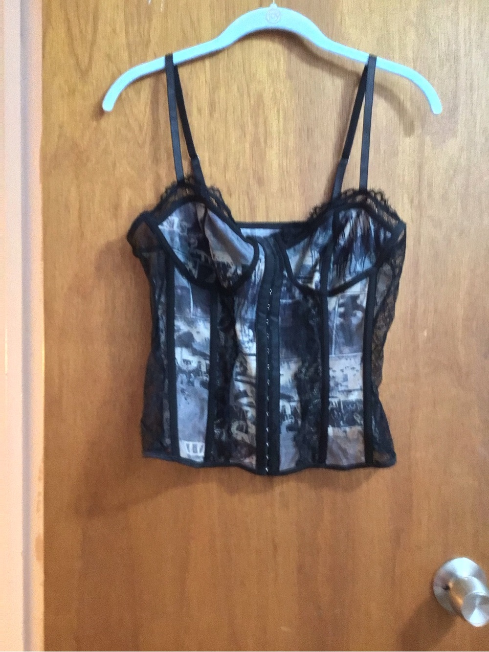 SHEIN Black Lace-Trim Bustier Camisole
